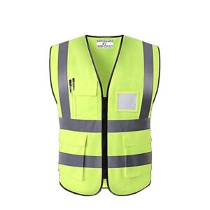 MINSALES Â®Executive Safety Jacket, Multi-Purpose Safety Jacket With 4 Pockets, 2-inch Reflective Stripes…
