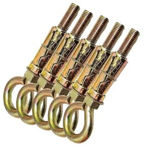 MINSALES Anchor Round Close Brass Hook Fasteners, Brass Hook Best Bolts -(Color – Golden) (12mm), 5 Pieces, Gold