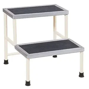 Bed Side Double Foot Step/Stool with Anti Slippery Rubber Coating Top Medical Furniture for Hospital / Clinic / Nursing Home and Domestic Use…